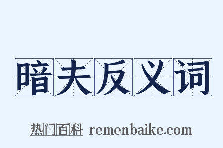 暗夫反义词是什么意思的图片